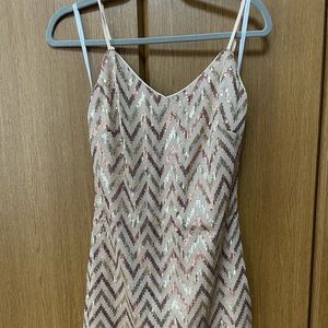 Beautiful beige and gold sequin dress!